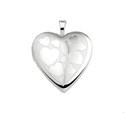 House Collection Medallion Heart Engraving Silver Rhodium Plated 21.0 mm x 19.5 mm