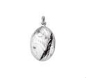 House Collection Medallion Engraving Silver Rhodium Plated 20.0 mm x 14.5 mm
