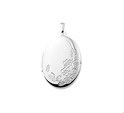 House Collection Medallion Engraving Silver Rhodium Plated 26.0 mm x 19.0 mm