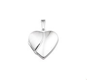 House Collection Locket Heart Poli/matt Silver Rhodium Plated Matt Shiny 20.0 mm x 20.5 mm
