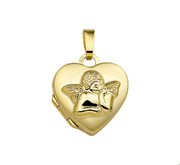 House Collection Locket Heart And Cupid Yellow Gold Shiny 14.0 mm x 14.5 mm