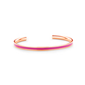 CO88 Collection Majestic 8CB 90200 Steel Open Bangle with Enamel - One Size (62x50x2 mm) - Rose Colored / Pink