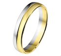 House Collection Ring A406 - 4 Mm - Without Stone Bicolor Gold