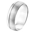 House Collection Ring A112 - 7 Mm - Without Cz Silver Rhodium Plated