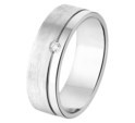 House Collection Ring A308 - 6 Mm - 0.02ct H SI Silver Rhodium Plated