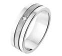 House Collection Ring A309 - 6 Mm - 0.02ct H SI Silver Rhodium Plated