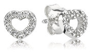 Pandora 290528CZ Earrings Heart silver with zirconia
