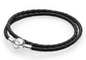 Pandora Moments 590745CBK Bracelet Double Woven silver-leather black