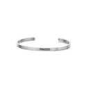 Key Moments 8KM-BG0001 Steel open bangle with text princess zirconia one-size silver colored