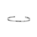 Key Moments 8KM-BG0005 Steel open bangle with text pretty girl zirconia one-size silver colored