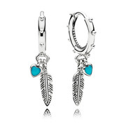 Pandora 297205EN168 Earrings Spiritual Feathers silver
