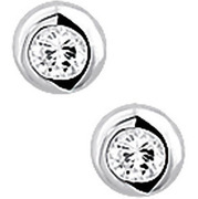 House Collection Ear Studs Zirconia Silver Shiny