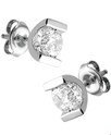 House Collection Ear Studs Zirconia Silver Rhodium Plated Shiny 5.5 mm x 7.5 mm