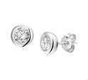 House Collection Ear Studs Zirconia Silver Rhodium Plated Shiny