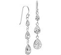 House Collection Earrings Zirconia Silver Rhodium Plated Shiny 48 mm x 10 mm