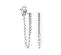 House Collection Earrings Zirconia Silver Rhodium Plated Shiny 58 mm x 1.5 mm