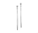 House Collection Earrings Silver Rhodium Plated Shiny 52 mm x 2.5 mm