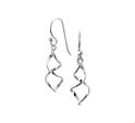 House Collection Earrings Silver Rhodium Plated Shiny 34 mm x 8 mm