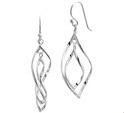 House Collection Earrings Silver Rhodium Plated Shiny 50 mm x 16 mm