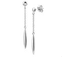 House Collection Earrings Silver Rhodium Plated Shiny 38 mm x 3 mm