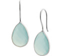 House Collection Earrings French Hook Chalcedony Silver Shiny 30 mm x 11.5 mm