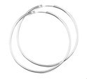 House collection Creoles Round Tube Silver Shiny 2 mm x 44 mm
