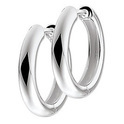 House collection Folding Creoles Half Round Silver Shiny