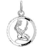 Home Collection Charm Zodiac Sign Virgo Diamond Cut Silver