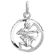 Home Collection Charm Zodiac Sign Sagittarius Diamond Cut Silver