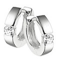 House collection Folding creoles Zirconia Silver Shiny