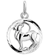 Home Collection Charm Zodiac Sign Capricorn Diamond Cut Silver