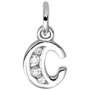Home Collection Charms Letter C Zirconia Row Silver