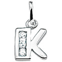 Home Collection Charms Letter K Zirconia Row Silver