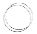 House Collection Creoles Round Tube Silver Rhodium Plated Shiny 1.5 mm x 44 mm