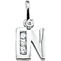 Home Collection Charms Letter N Zirconia Row Silver