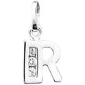 Home Collection Charms Letter R Zirconia Row Silver