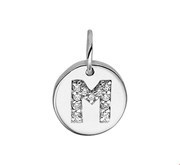 Home Collection Charm Letter M Zirconia Silver