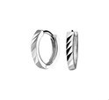 House collection Folding creoles Flat Silver Rhodium plated Shiny
