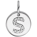 House collection Silver Charm Letter S with zirconia