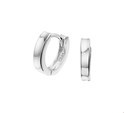 House collection Folding creoles Silver Rhodium plated Shiny