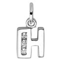 House Collection Charms Letter H Zirconia Row Silver