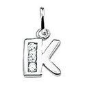 Home Collection Charms Letter K Zirconia Row Silver