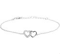 Home Collection Bracelet Silver Heart And Zirconia 16 + 3 cm