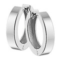 House collection Folding creoles Flat Silver Rhodium plated Shiny