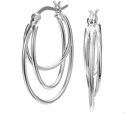 House collection Creoles Silver Rhodium Plated Shiny