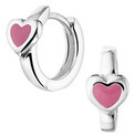 House collection Folding Creoles Heart Silver Shiny