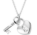 House Collection 1020356 Silver Necklace Pendant Heart And Key 1.1 mm 41 + 4 cm