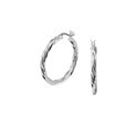House collection Creoles Twisted Tube Silver Rhodium Plated Shiny