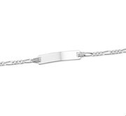 House Collection Engraving Bracelet Silver Figaro 4 mm 11 - 13 cm