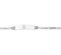 House Collection Engraving Bracelet Silver Figaro Plate 4.8 mm 11 - 13 cm